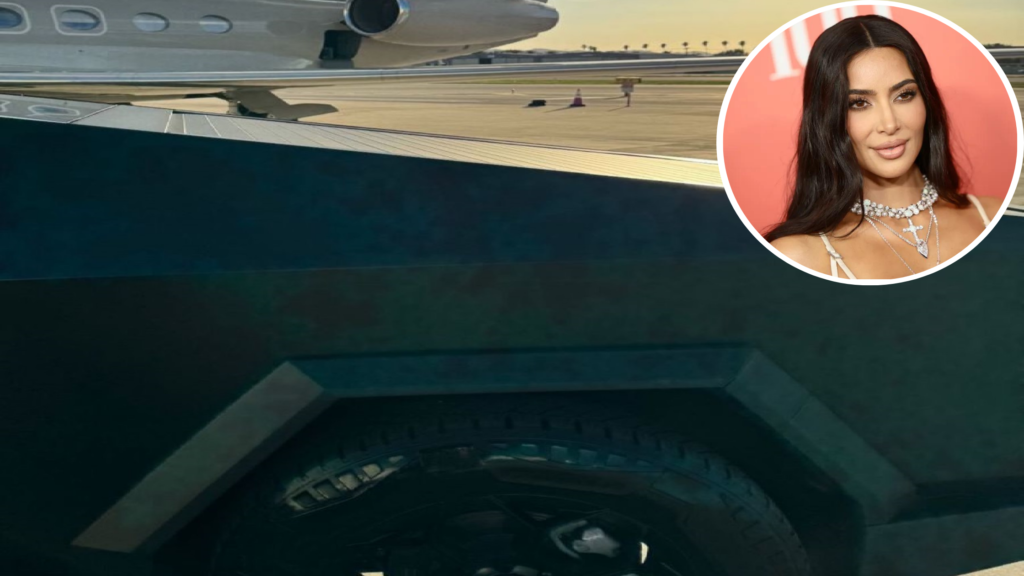 Kim Kardashian Cybertruck Next to Her  0 Million Private Jet