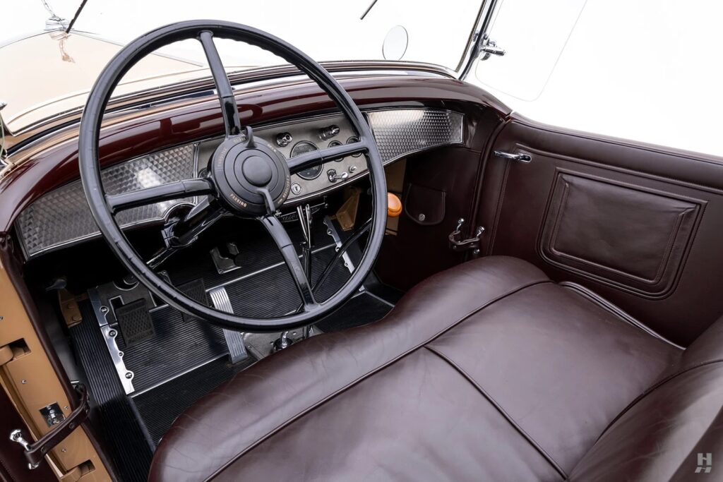 This 1930 16-cylinder Cadillac Roadster interior