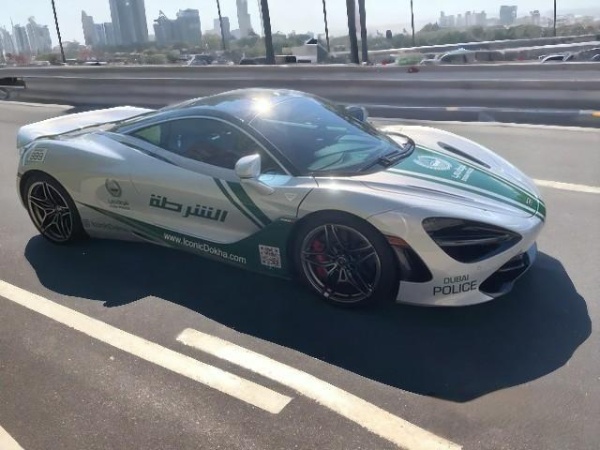 McLaren Artura police car on express road in dubai