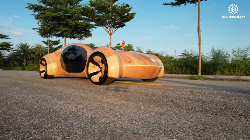 Father Crafts Wooden Apple Car for Son After Tech Giant Scraps Project